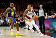 Portland Guard Damian Lillard in action against the Golden State Warriors